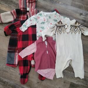 Baby Clothing Lot (5 outfits) 3-6 mo Winter Season Old Navy, PJ Place, Chick Pea